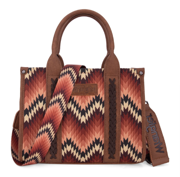 Southwestern Pattern Dual Sided Print Tote/Crossbody - Wrangler