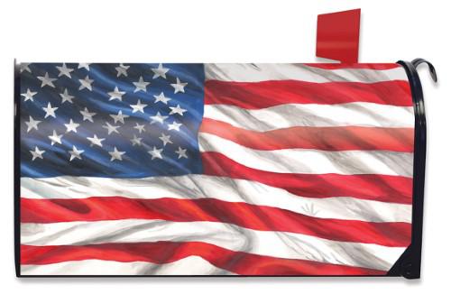Waving American Flag Mailbox Cover - Standard Size