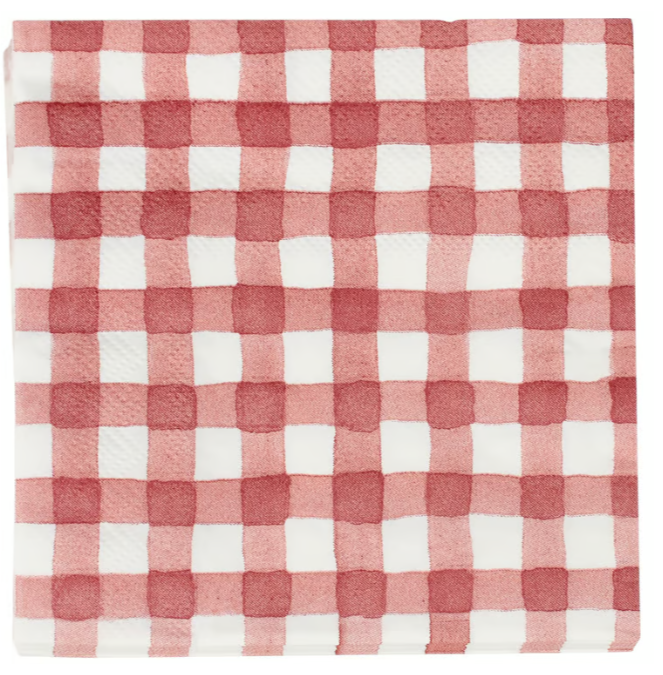 Cocktail Napkins - Red Gingham