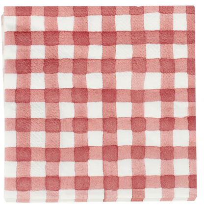 Cocktail Napkins - Red Gingham