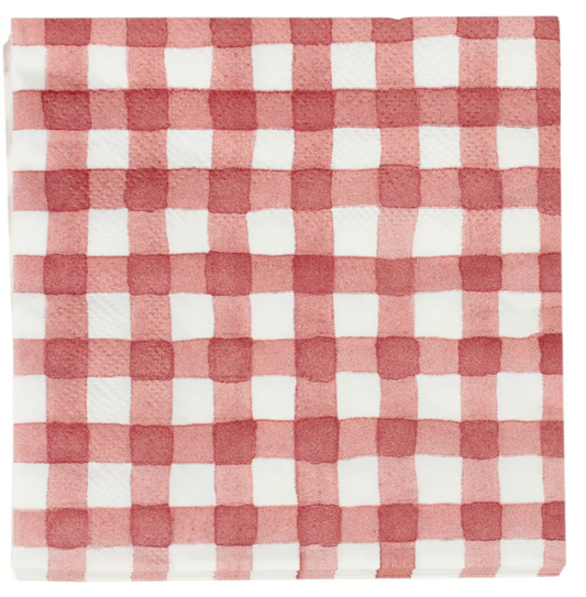 Cocktail Napkins - Red Gingham