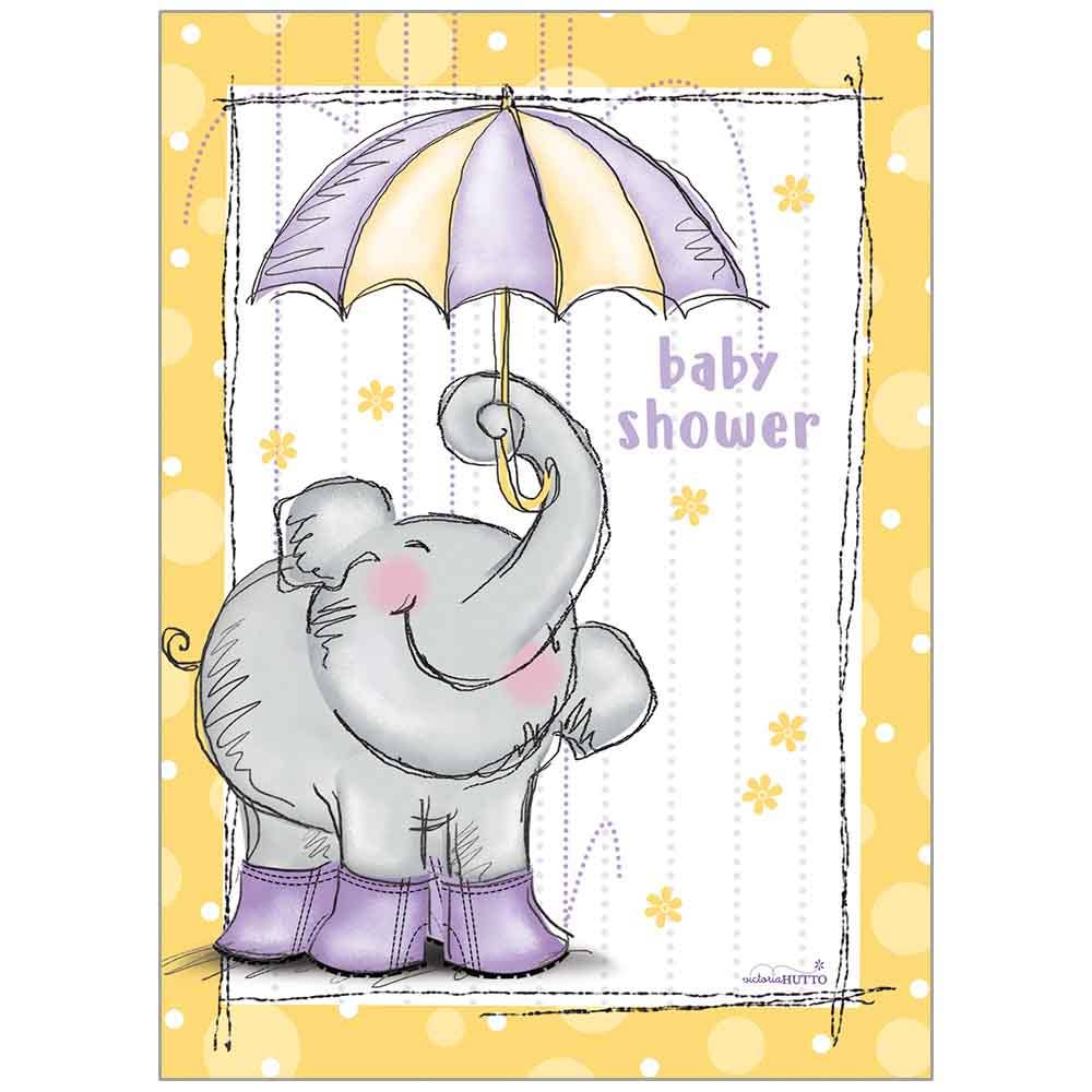 Elephant Shower Baby Congratulations Greeting Card