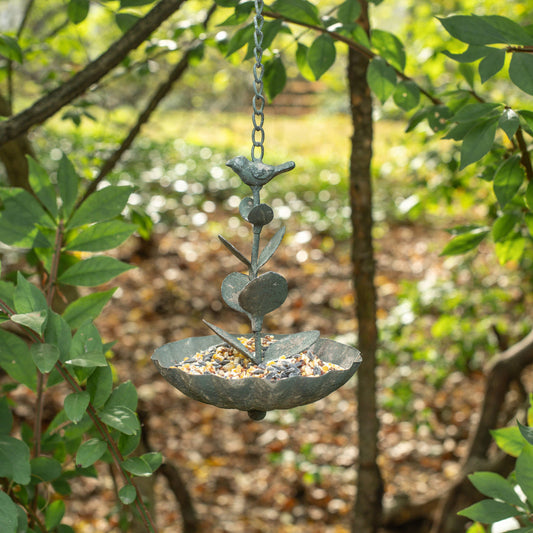 Aged Green Hanging Birdfeeder