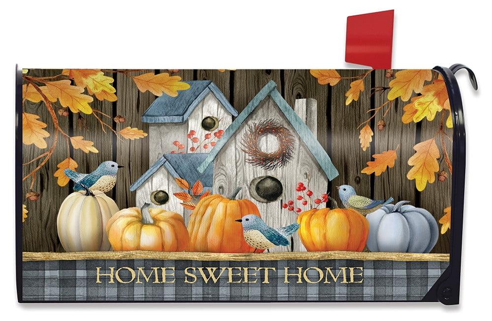 Fall Birdhouse Home Sweet Home Mailbox Cover - Standard Size