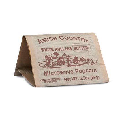 Amish Country 3pk Microwave Buttery White Hulless Popcorn