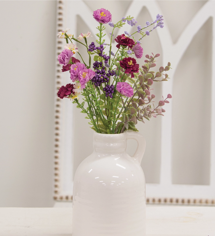 Blushing Spring Blossoms & Eucalyptus Spray - 17.5"