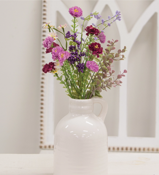 Blushing Spring Blossoms & Eucalyptus Spray - 17.5"