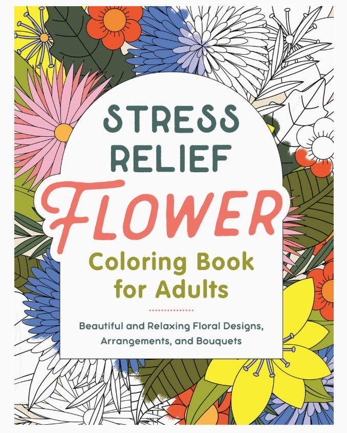 Stress Relief Flower Coloring Book for Adults - by Callisto Publishing (Paperback)