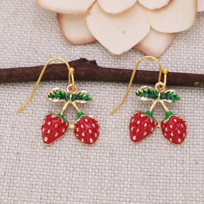 Juicy Bunch Strawberry Earrings