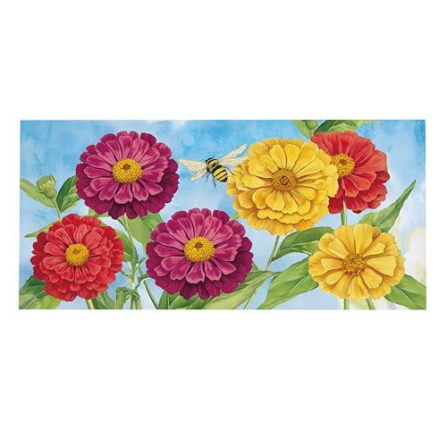 Evergreen Zinnias & Bees Sassafras Switch Mat Doormat Insert