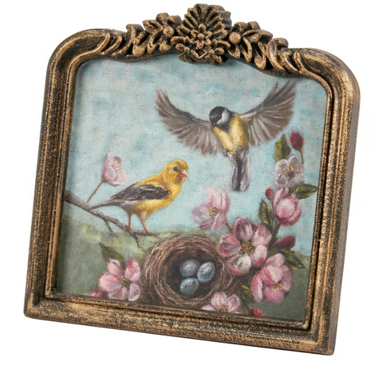 Waiting for Babies - Goldfinch Framed Art with Easel
