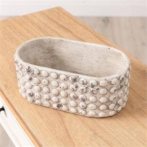 Oblong Distressed Dotted Planter (PC)