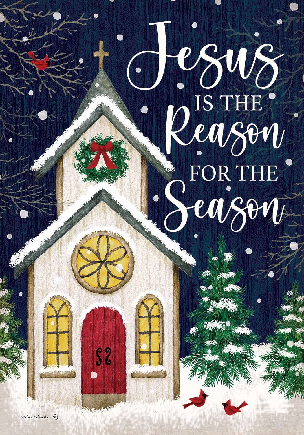 Christmas Church Garden Flag - 12” x 18”