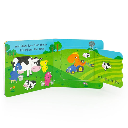 Dinos Love Tractors Farm Lift-a-Flap Dinosaur Board Book
