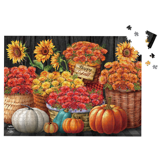 Baskets of Mums 1000 Piece Puzzle