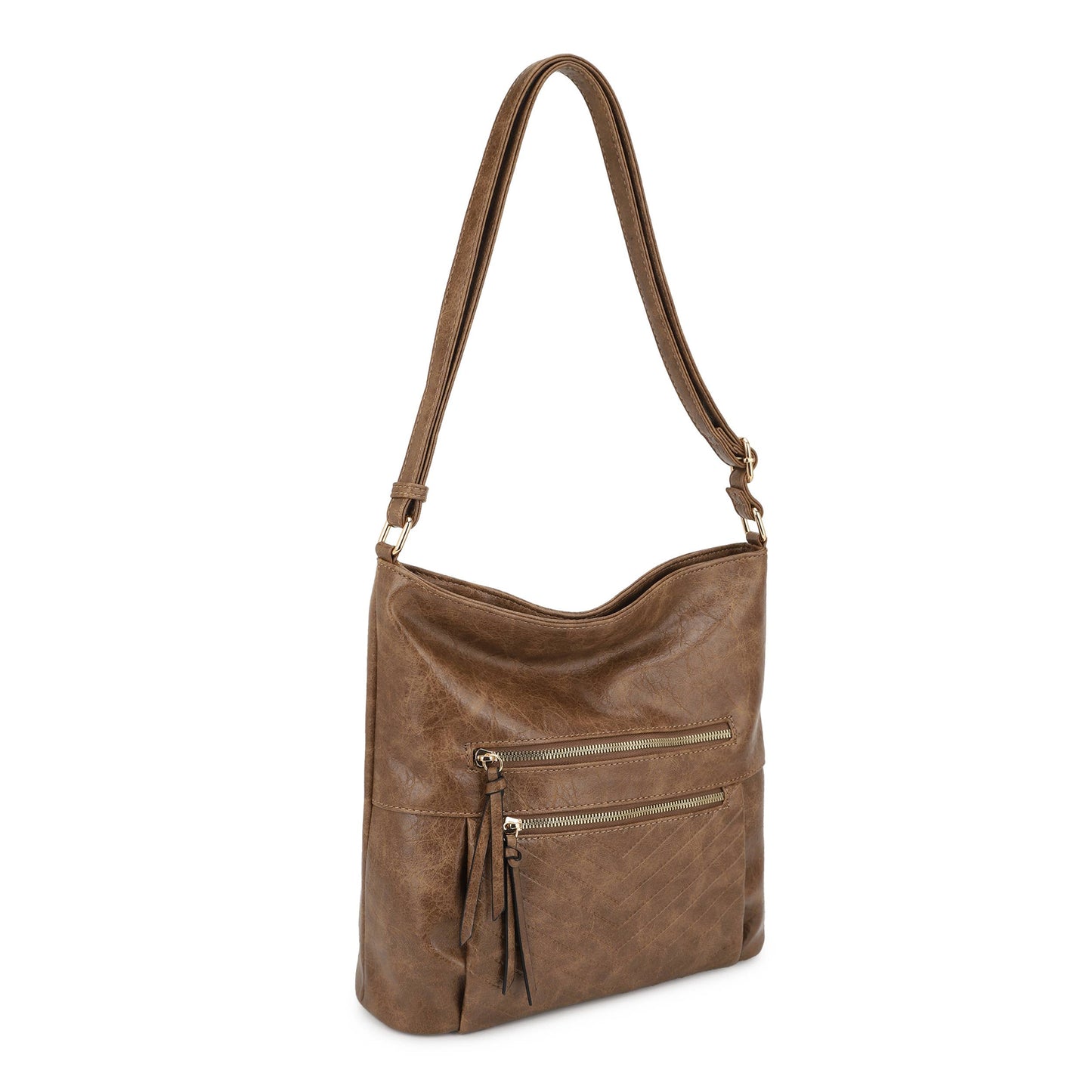 Vivianna Distressed Crossbody Bag - Two Front Pockets