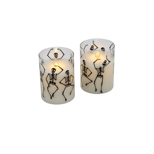 Graveyard Dance Glass LED Candle