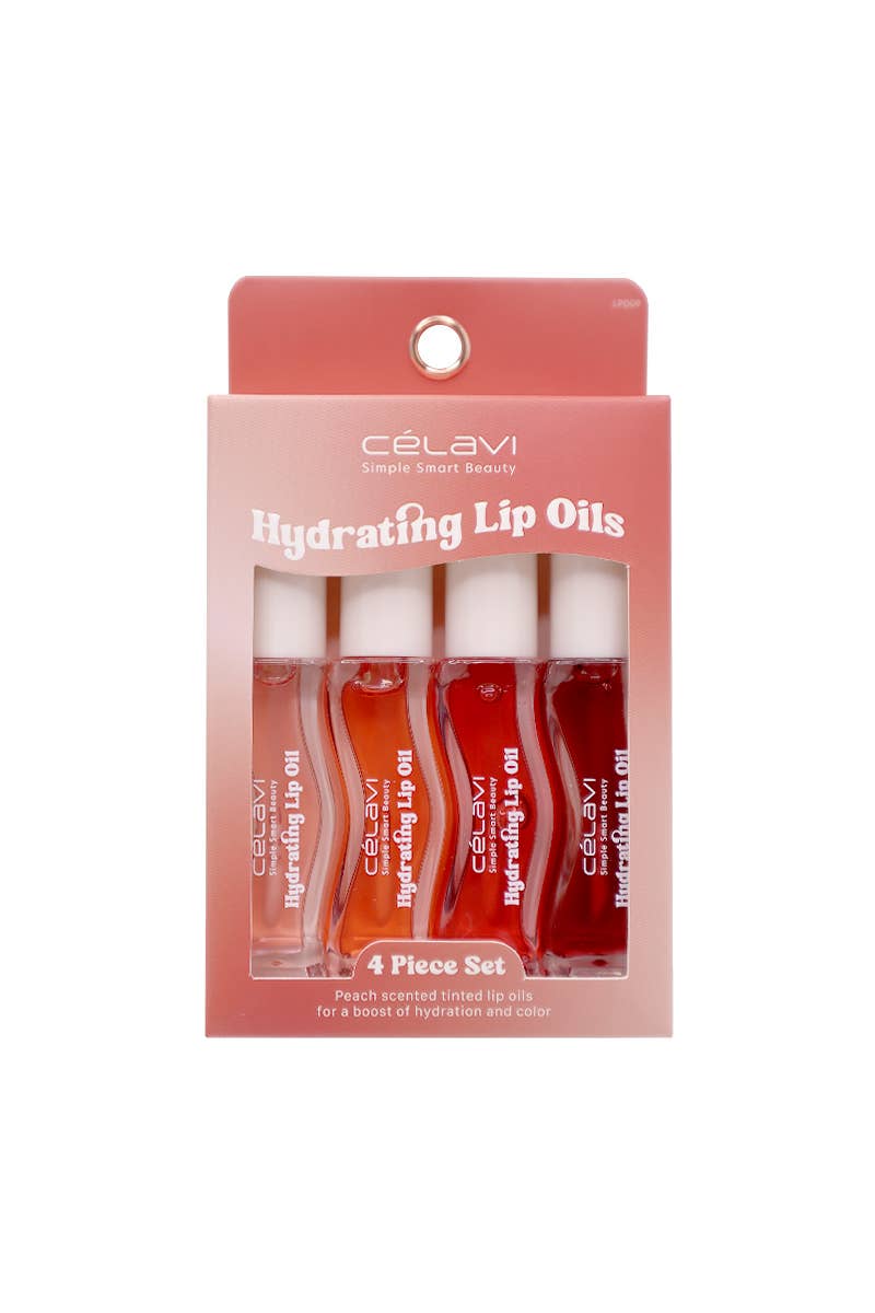 Celavi Peach 4pc Hydrating Lip Oils Set