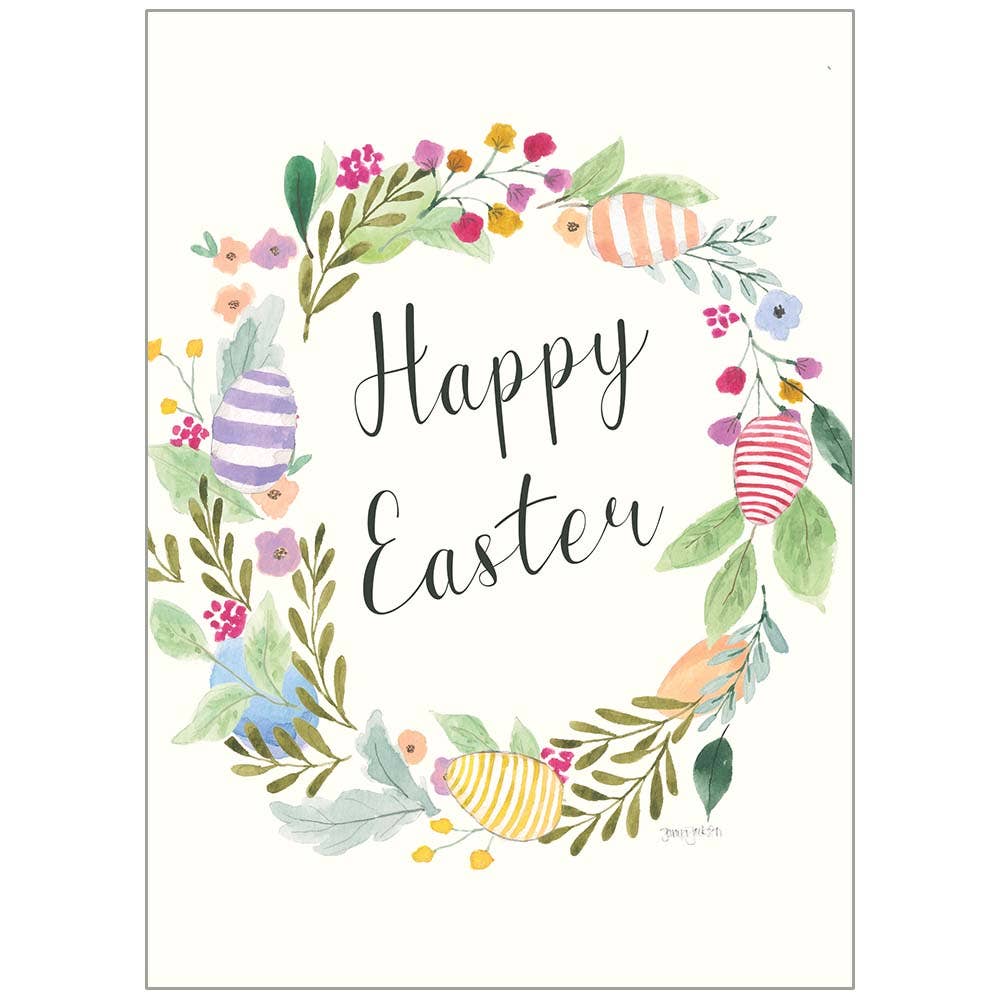 Pastel Floral Wreath  - Easter Greeting Card
