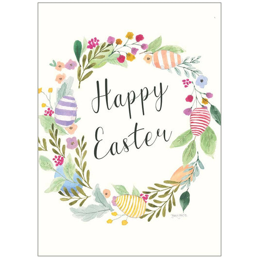Pastel Floral Wreath  - Easter Greeting Card