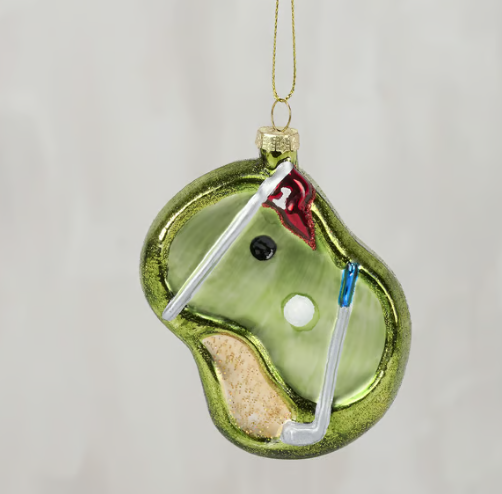 Putting Green Golf Glass Ornament