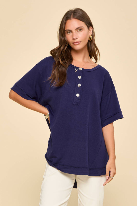 Textured Terry Knit Top - Standard and Plus