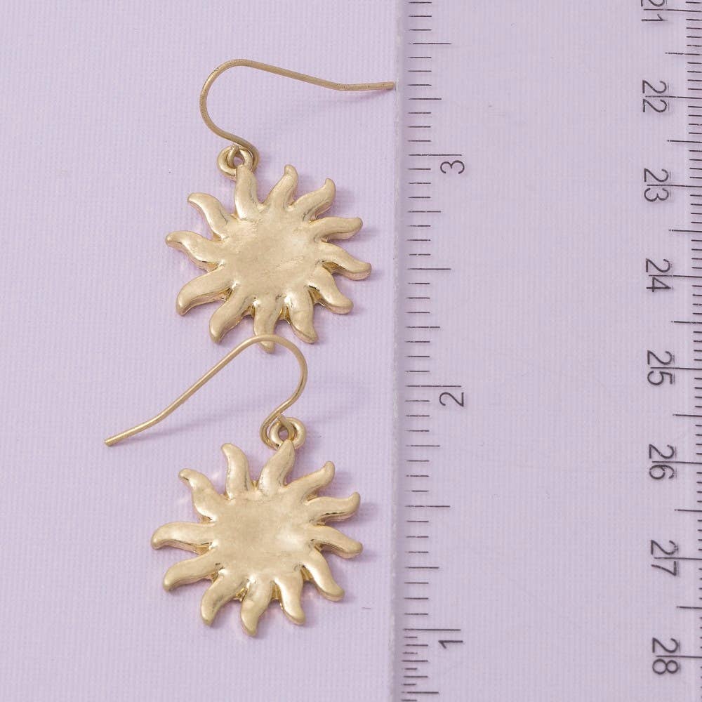 Vintage Metallic Sun Dangle Earrings