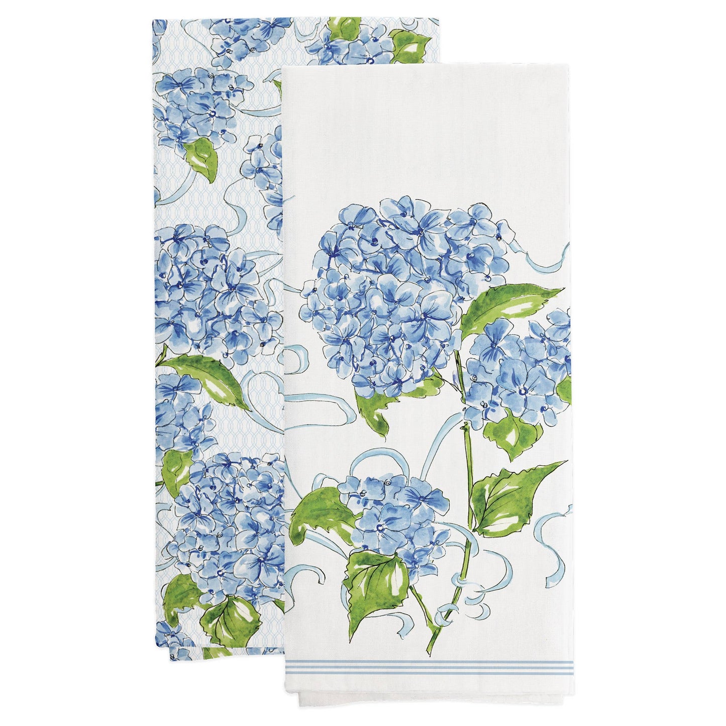 Blue Hydrangea Cotton Tea Towels Set of 2 (Rosanne Beck)