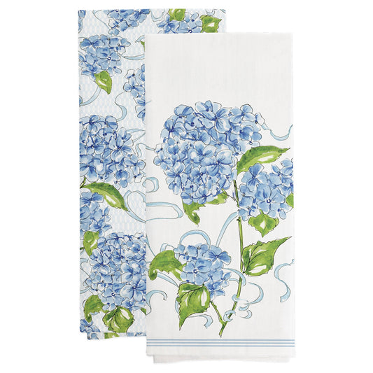 Blue Hydrangea Cotton Tea Towels Set of 2 (Rosanne Beck)