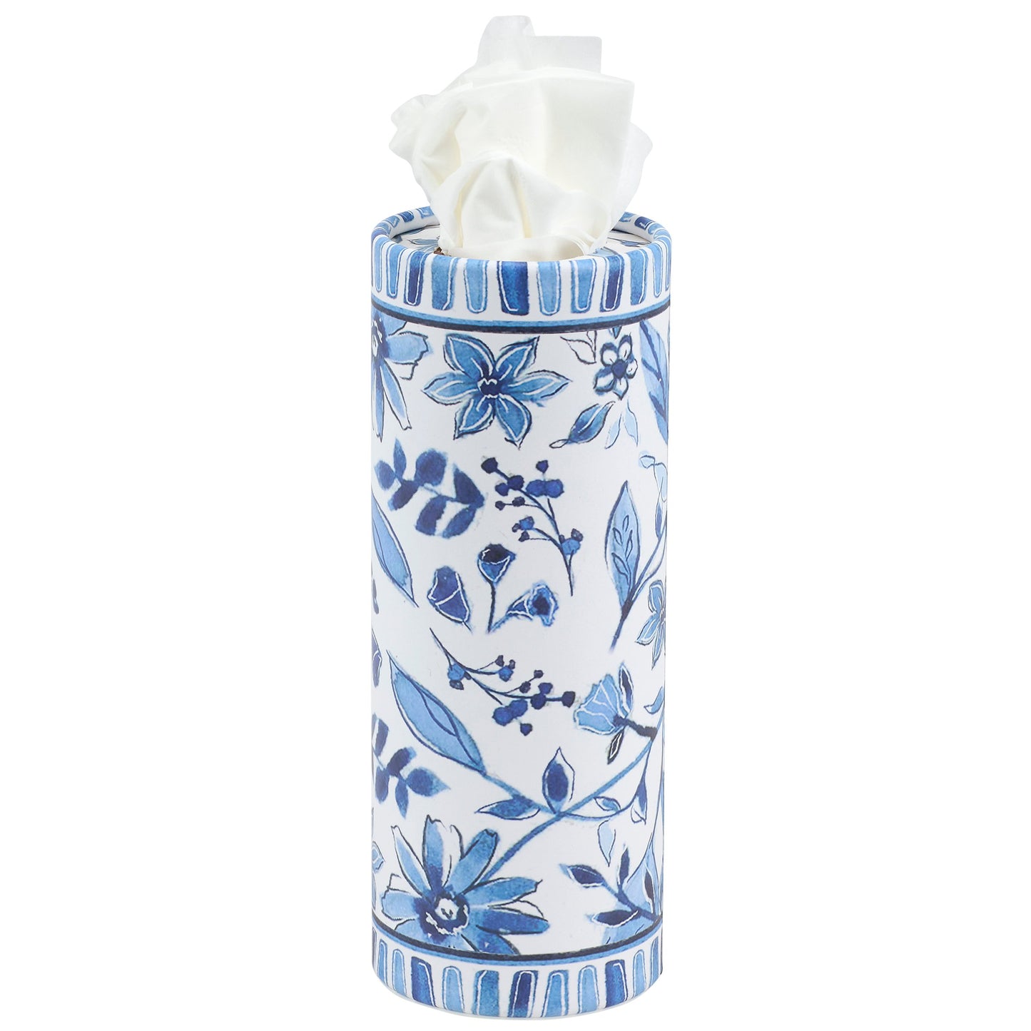 Blue Floral Tissue Box - Great For Car Cup Holder