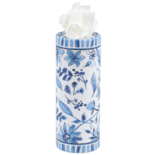 Blue Floral Tissue Box - Great For Car Cup Holder