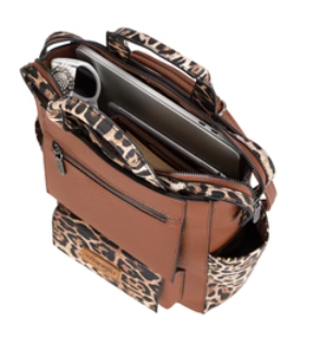 Wrangler Leopard Print Tote/Shoulder Bag Convertible Backpack - Leopard