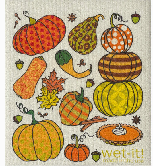 Harvest Pumpkins - Swedish Dishcloth