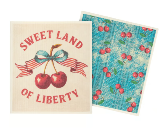 Sweet Land of Liberty Swedish Dish Cloth Set of 2 - Patriotic