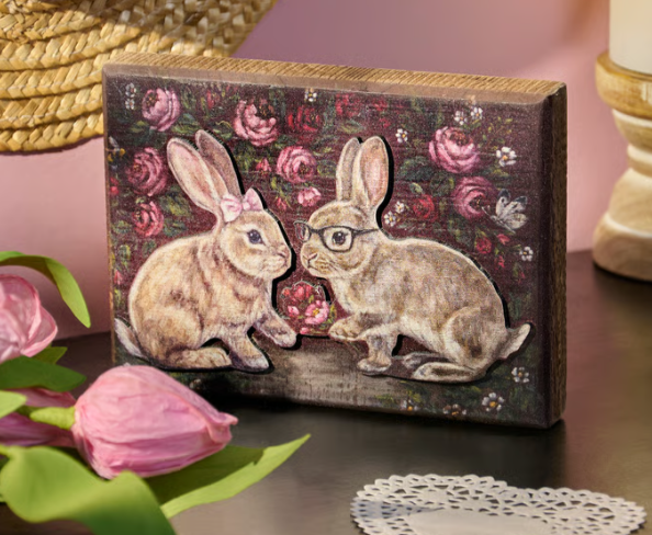 Bunny Love - Wooden Box Sign