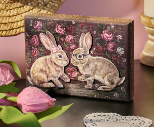 Bunny Love - Wooden Box Sign