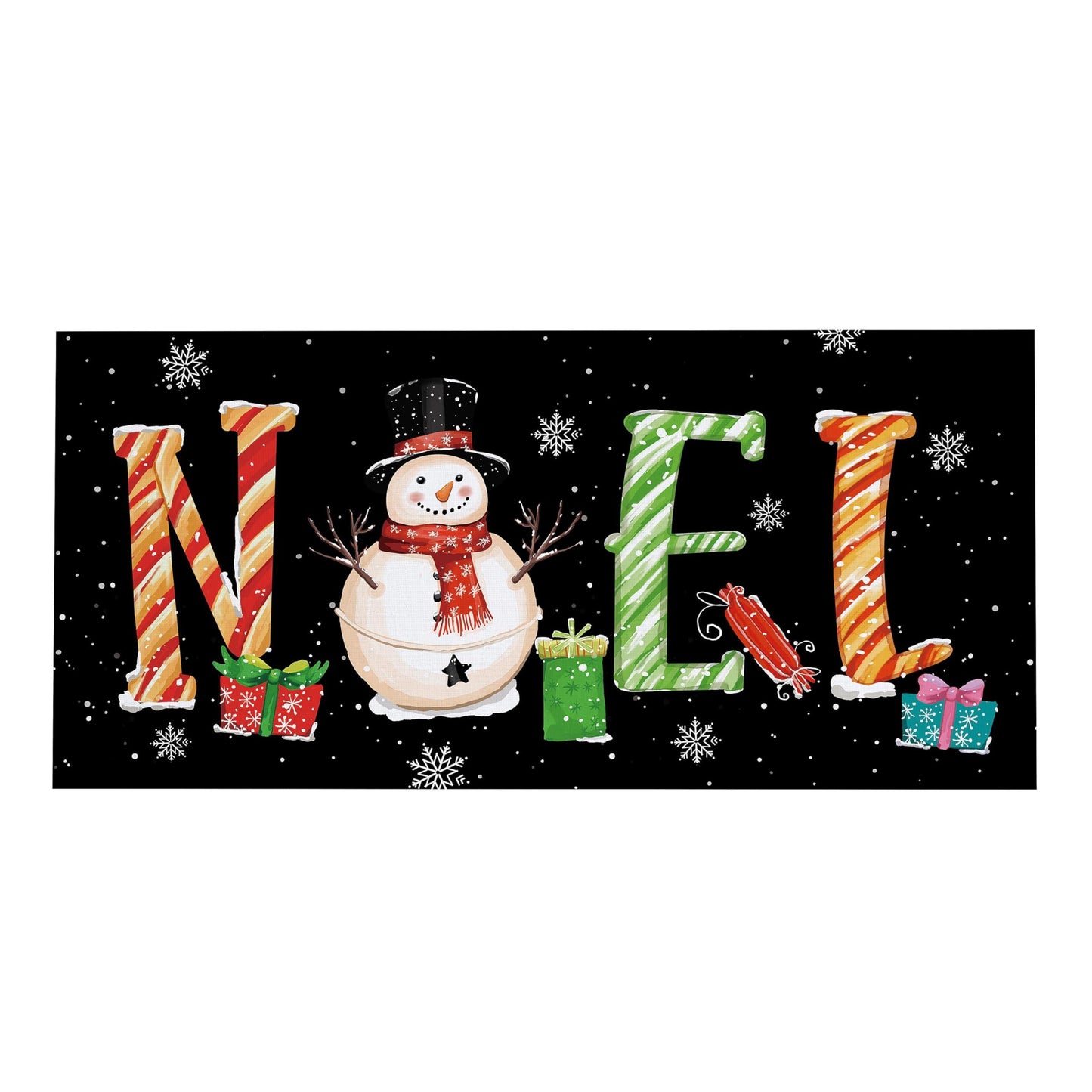 Noel Snowman Sassafras Door Mat Insert