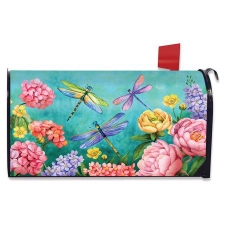 Dragonfly Garden Large Mailbox Cover Floral Oversized