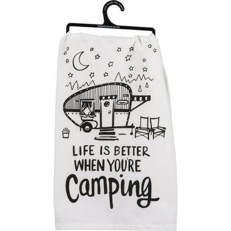 Life is Better When You're Camping Kitchen Tea Towel, 28" Square