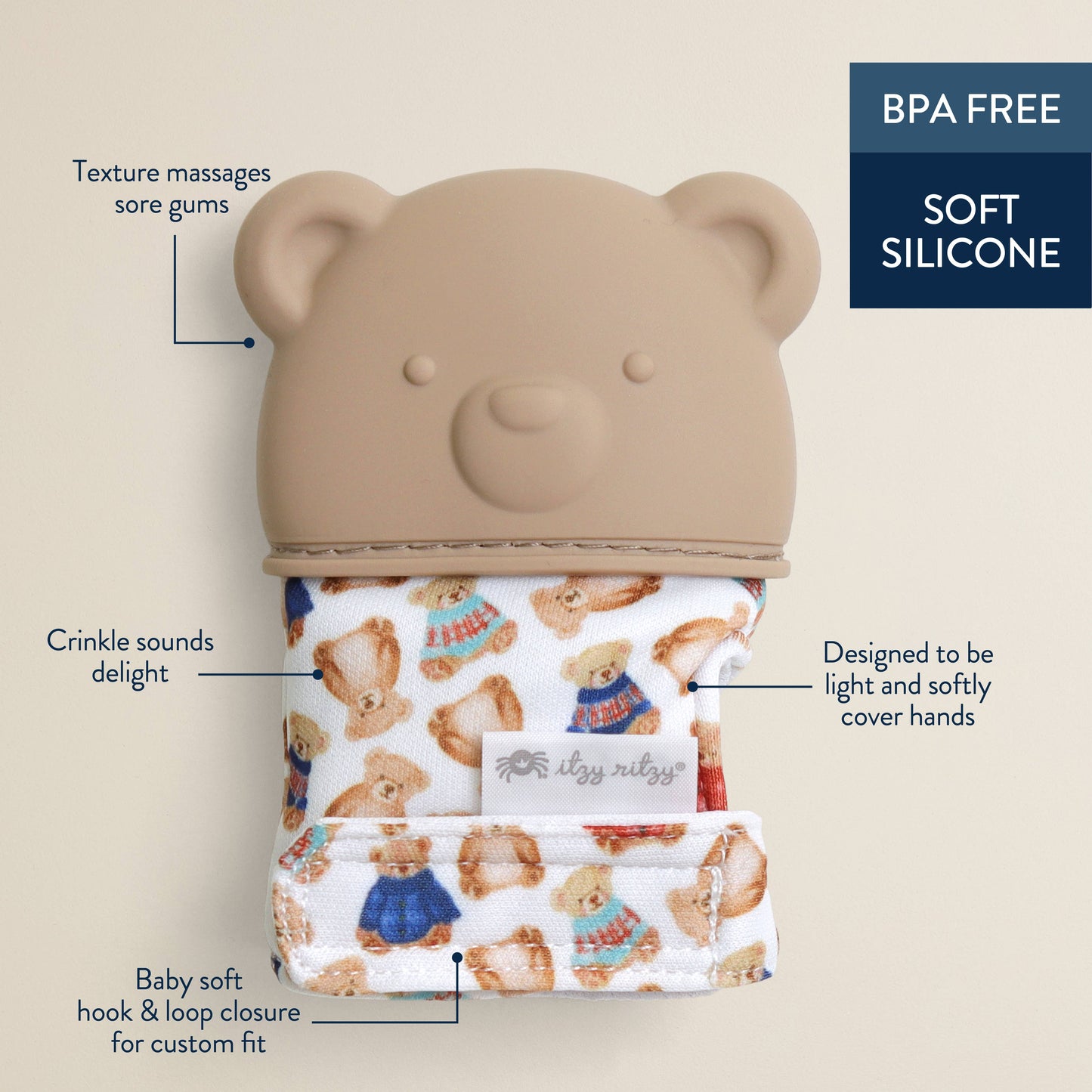 Vintage Bear Teething Mitt®- Itzy Ritzy