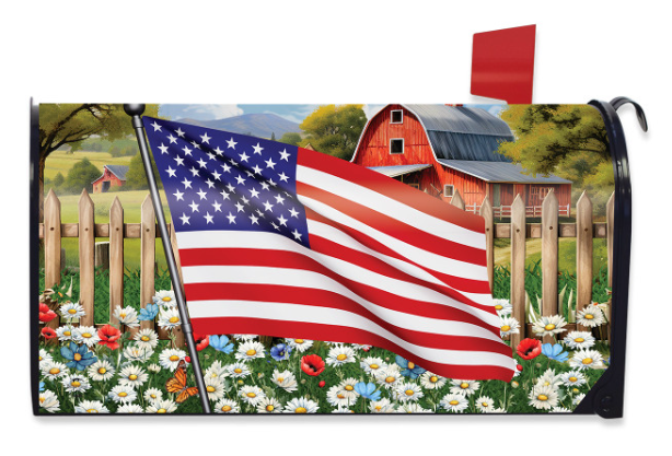 American Flower Field Mailbox Cover - Standard Size