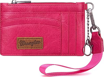 Solid Color Key Chain Wristlet Card Wallet