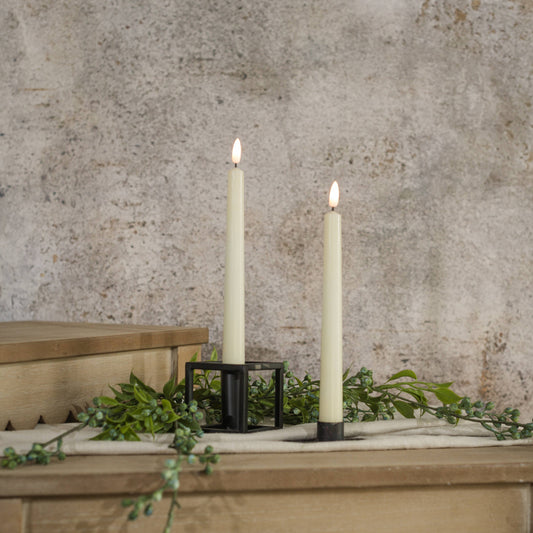 3D Flame Cream Taper Candle - LED, 9.5"