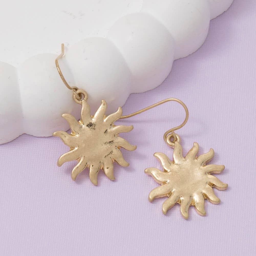 Vintage Metallic Sun Dangle Earrings