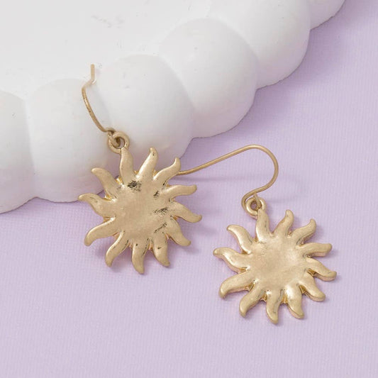 Vintage Metallic Sun Dangle Earrings