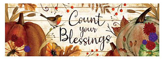 Count Your Blessings Fall Signature Sign - Custom Decor