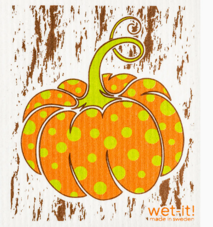 Swedish Dishcloth - Polka Dot Pumpkin
