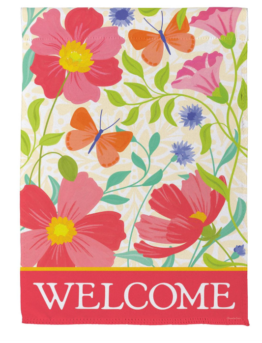 Wildflower Bunch Suede Garden Flag