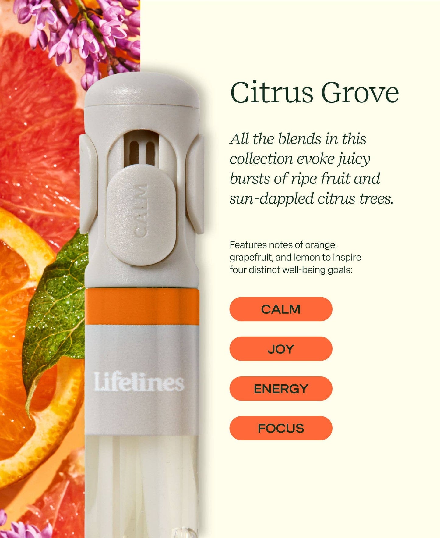 Lifelines Pen Diffuser- Citrus Grove Essential Oil Blends
