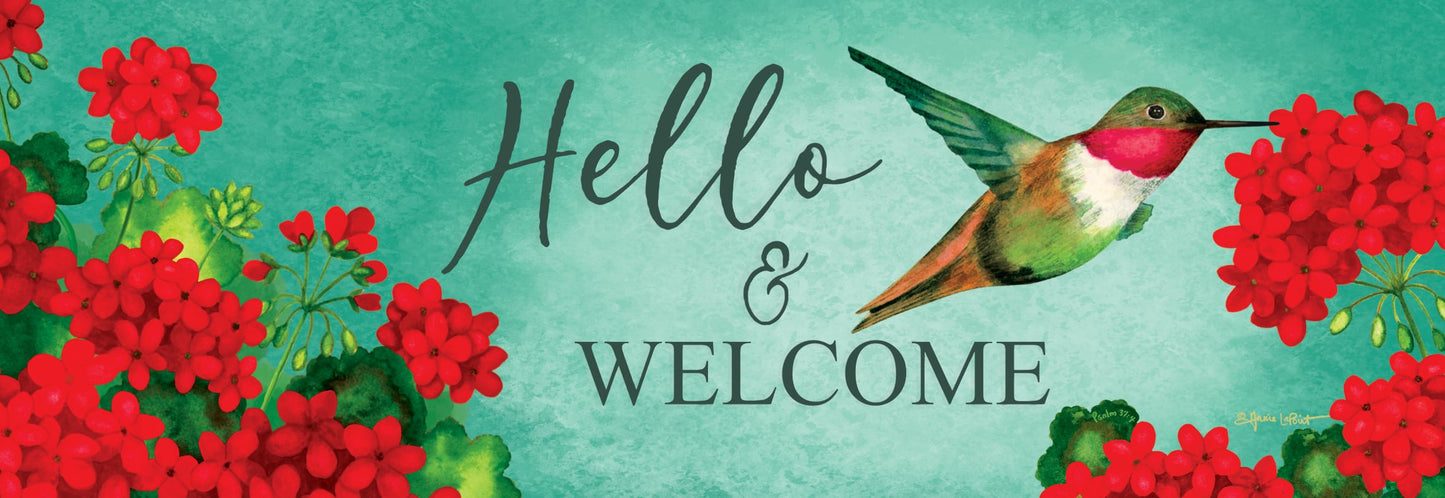 Hummingbird Geranium Signature Sign - Custom Decor